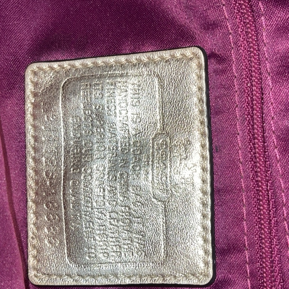 Coach Ruched Metallic Madison Maggie Silver Signature Pleated Hobo Bag 18886 - Picture 14 of 16